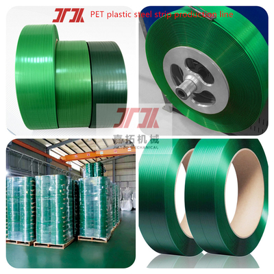 Green Polyester Plastic PET Strapping Roll 9mm Width 150kg Pull For Used Clothes Bales