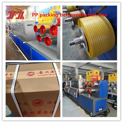 PLC Control System PP Packing Strap Extruder Production Line With No-Stop Changer Running Speed 300m/Min