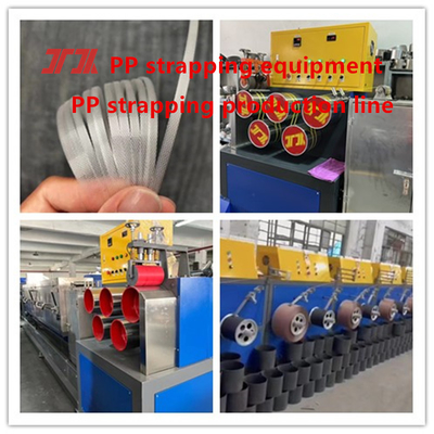 PLC Control System PP Packing Strap Extruder Production Line With No-Stop Changer Running Speed 300m/Min