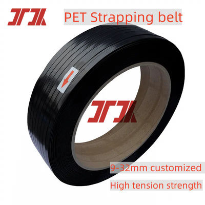 9-32mm Pet Polyester Strapping Belt For Manual Or Automatic Packing Green Black Embossed Tolerance ±0.04mm