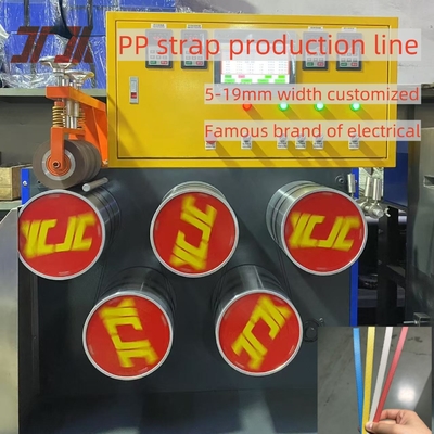 Double Screw Plastic PP Sandwich Strap Making Line With 2 Non-stop Screen Changer And GUOMAO Reducer