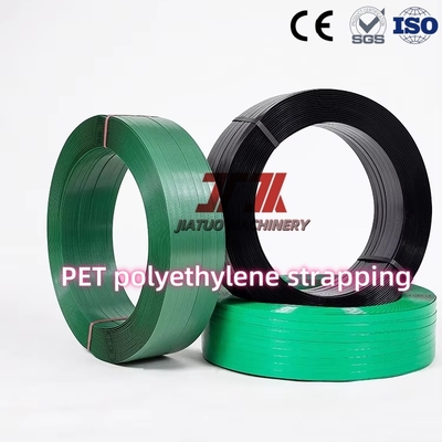 16 - 19mm Polyester Band Green PET Plastic Packing Belt Embossed Woven Surface