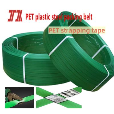 9-25 mm PET Packaging Belt Green PET Strapping Tape Surface Embossed Finish
