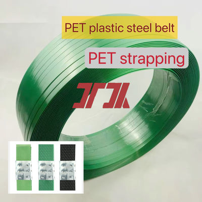 9-25 mm PET Packaging Belt Green PET Strapping Tape Surface Embossed Finish