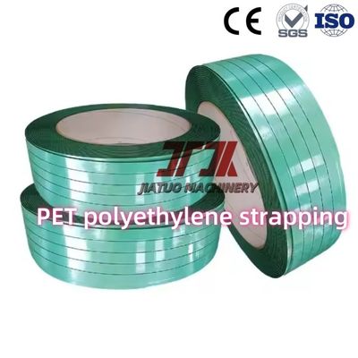 9-25 mm PET Packaging Belt Green PET Strapping Tape Surface Embossed Finish