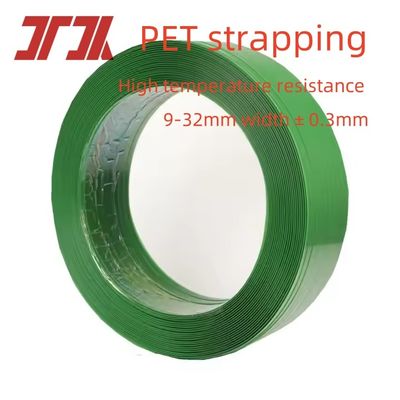 Transparent Green Polyester Pet Plastic Strapping Roll For Pallets Packaging With 9-32mm