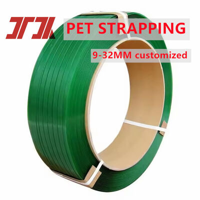 16mm Green Smooth Polyester PET Strapping Weather Resistance Pallet Packing Belt For Shipments