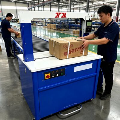 Box Carton PP Band Strapping Machine Semi Automatic Roller Table Strapping Machine