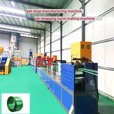 PET strap making machine 9-25mm PET plastic steel belt equipment for 100% PET bottle flakes