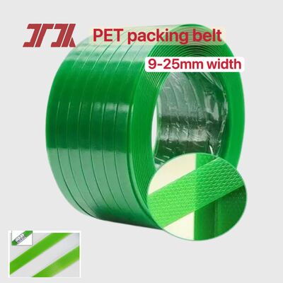 Automatic PET packing belt 19mm green PET strapping from 100% recycled materials