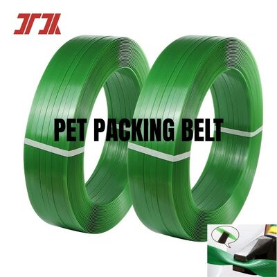 PET Plastic Steel Packaging 16mm Green PET strapping belt for automatic strapping