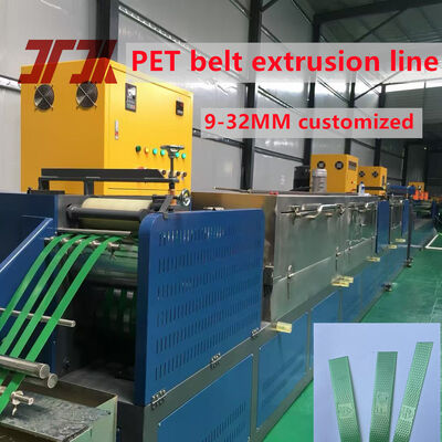PET Strap Production Line 9-32mm PLC Control Recycled Bottle Flake Extrusion