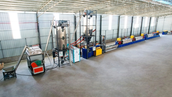 200KW PLC Control Strap Extrusion Line Recycled PET Plastic Making Machine