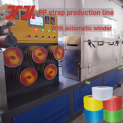 Blue Belt PP Packing Belt Making Machine with Belt Width 5-18mm Belt Length 1000-7000m